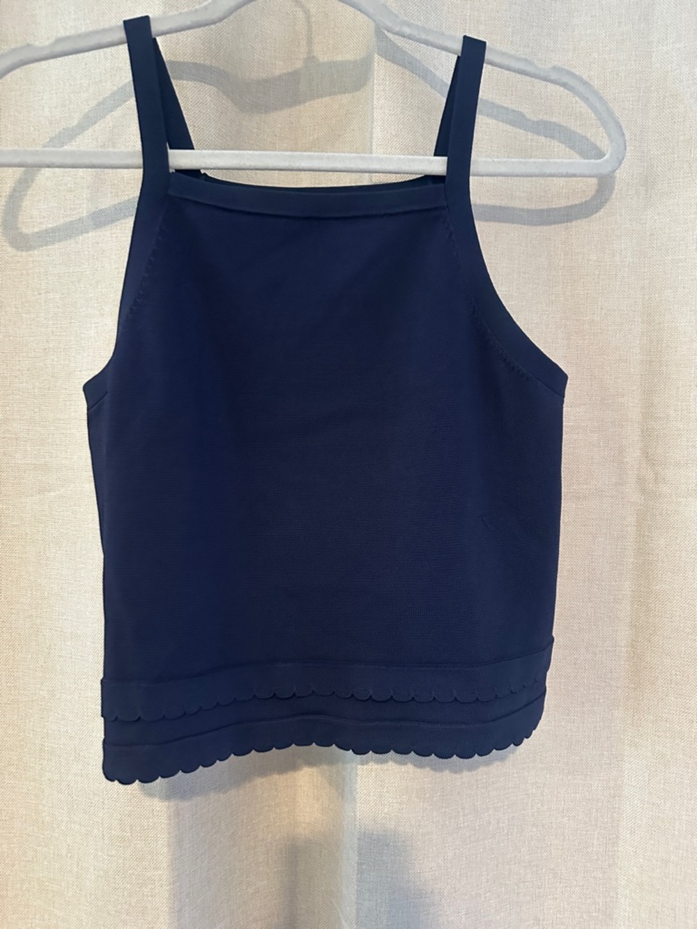 Lilly Pulitzer Navy Blue Scalloped Hem Tank Top